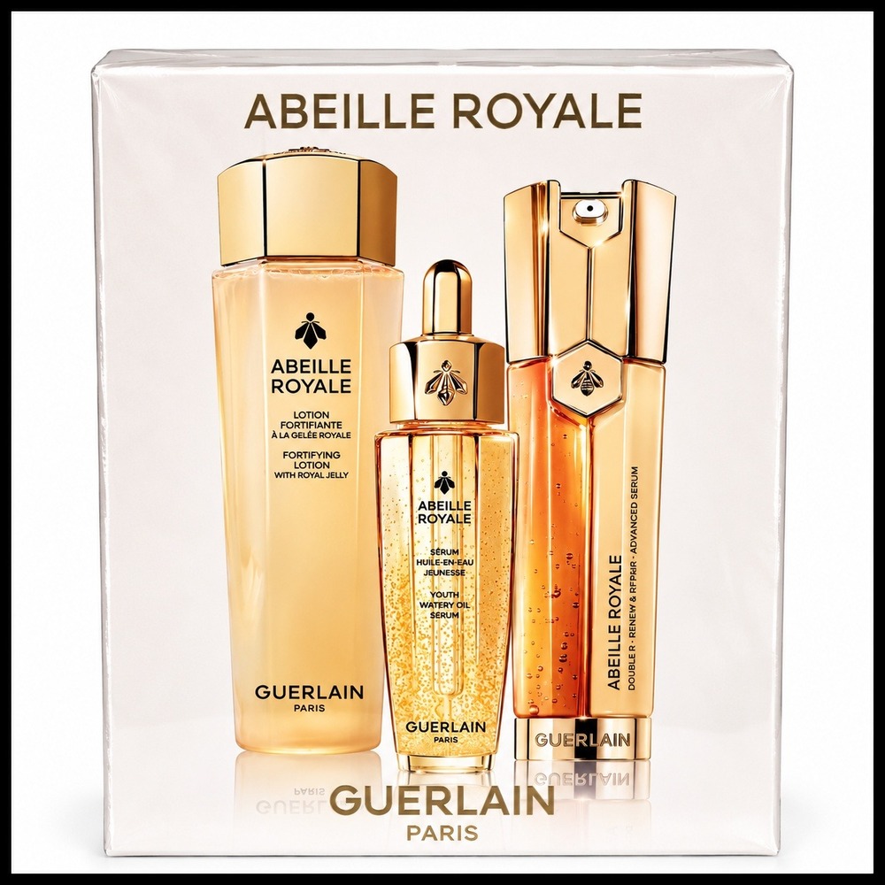 Guerlain Abeille Royale Age-Defying Skincare Set Serum Oil Lotion Sealed $460 Va